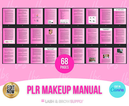 PLR Makeup Manual | MUA Training Guide | Canva Ebook Template | Color Theory, Bridal Makeup, Face Charts | Instant Download