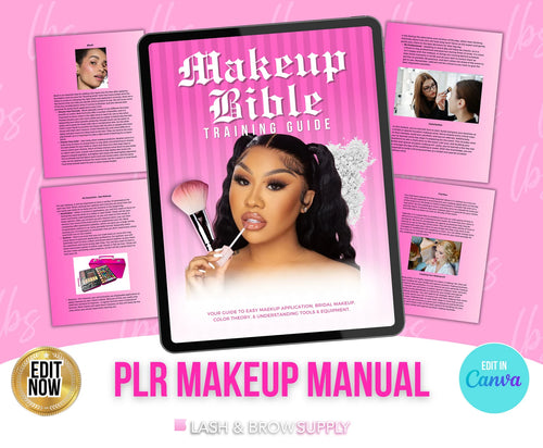 PLR Makeup Manual | MUA Training Guide | Canva Ebook Template | Color Theory, Bridal Makeup, Face Charts | Instant Download