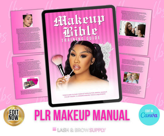 PLR Makeup Manual | MUA Training Guide | Canva Ebook Template | Color Theory, Bridal Makeup, Face Charts | Instant Download