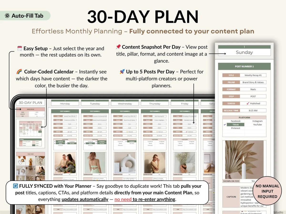 Ultimate Content Planner | Google Sheets + Excel | Social Media Calendar, Content Tracker, Finance Hub | Instant Download