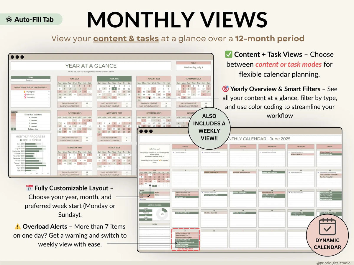 Ultimate Content Planner | Google Sheets + Excel | Social Media Calendar, Content Tracker, Finance Hub | Instant Download