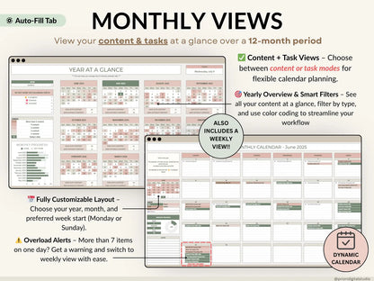 Ultimate Content Planner | Google Sheets + Excel | Social Media Calendar, Content Tracker, Finance Hub | Instant Download