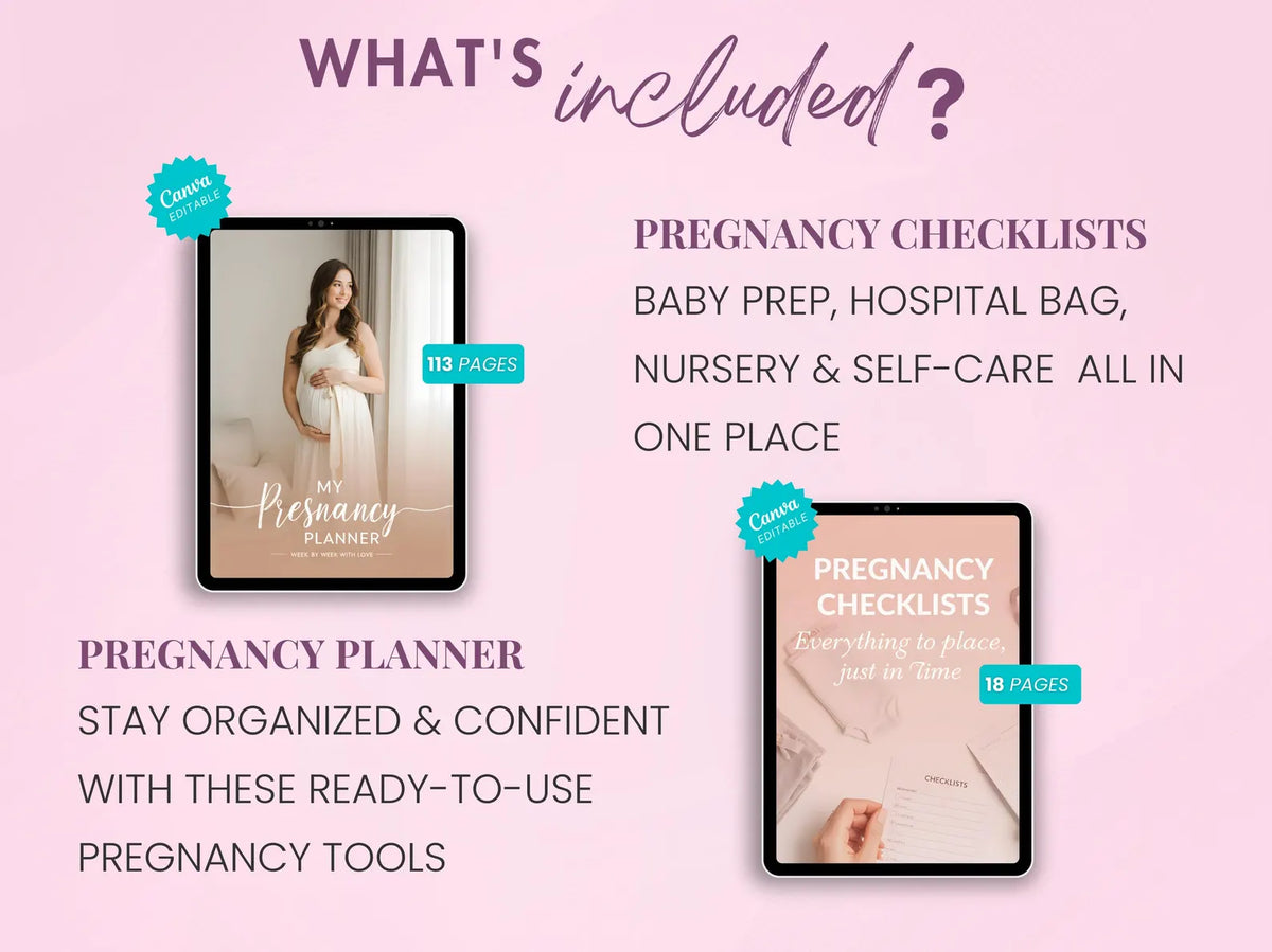 Pregnancy Mega Bundle | MRR + PLR | Pregnancy Planner, Baby Shower, Checklists, Mom Life | Instant Download