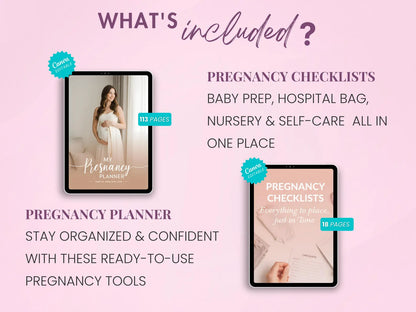 Pregnancy Mega Bundle | MRR + PLR | Pregnancy Planner, Baby Shower, Checklists, Mom Life | Instant Download