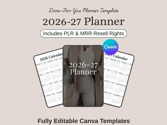 2026 All-in-One Digital Planner | Editable Canva Template | PLR MRR