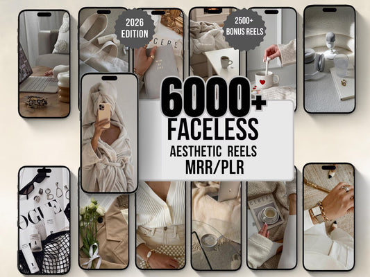 6000+ Aesthetic Faceless Reels Bundle | Instagram TikTok Videos | Luxury Content | PLR MRR | Digital Download
