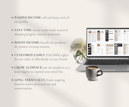 20 CV Resume Templates Bundle | Master Resell Rights + PLR | Canva Templates
