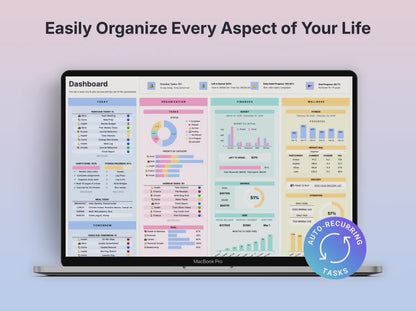 ADHD Life Planner | Google Sheets + Excel | Goal, Habit, Budget, Meal & Fitness Tracker | Instant Download